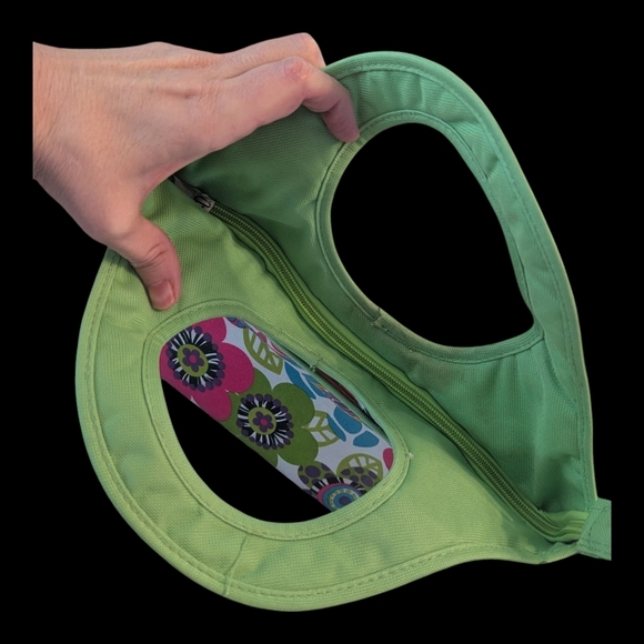 Floral Handled, Zip Top, Insulated W Pocket Lunch Medication Bag 13"Lx12"Wx4"D - Picture 10 of 12